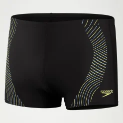Boxer de bain imprimé Duo Logo Homme noir/jaune
