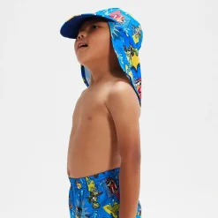 Chapeau de protection solaire Bébé Learn To Swim bleu
