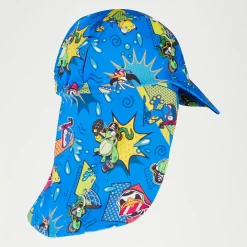 Chapeau de protection solaire Bébé Learn To Swim bleu