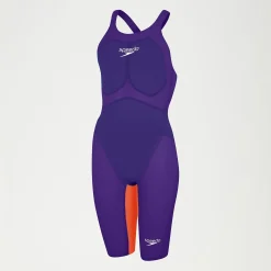 Combinaison Fastskin Femme LZR Pure Valor dos ouvert violet/orange