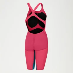 Combinaison Fastskin Femme LZR Pure Valor dos ouvert rouge/sarcelle