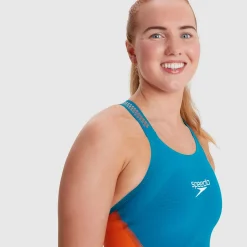 Combinaison Femme Fastskin LZR Pure Intent Dos fermé Bleu/Orange
