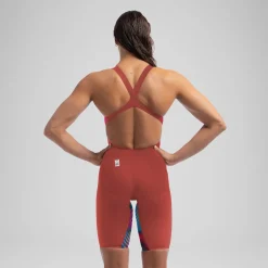 Combinaison partielle à dos ouvert - Fastskin LZR Pure Valor 2.0 pour Femmes Bleu/Rouge