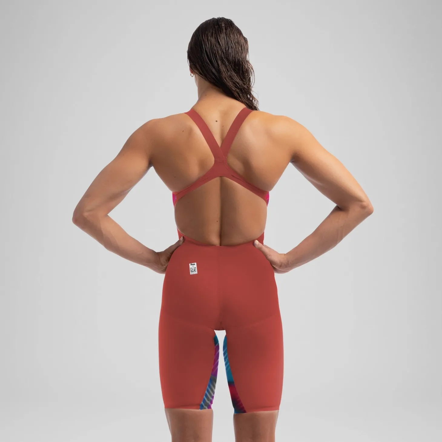 Combinaison partielle à dos ouvert - Fastskin LZR Pure Valor 2.0 pour Femmes Bleu/Rouge