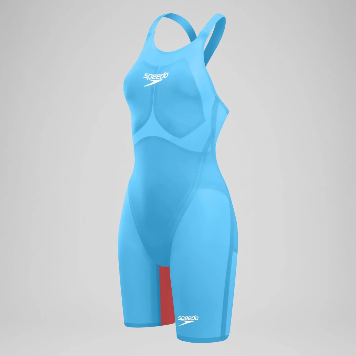 Combinaison partielle à dos fermé - Fastskin LZR Pure Valor 2.0 pour Femmes Bleu/Rouge