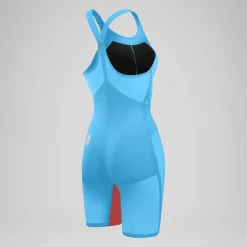 Combinaison partielle à dos fermé - Fastskin LZR Pure Valor 2.0 pour Femmes Bleu/Rouge