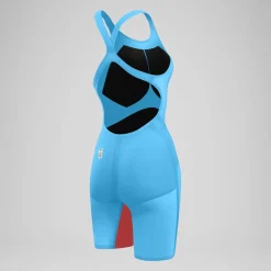 Combinaison partielle à dos ouvert - Fastskin LZR Pure Valor 2.0 pour Femmes Bleu/Rouge