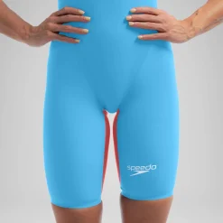Combinaison partielle à dos ouvert - Fastskin LZR Pure Valor 2.0 pour Femmes Bleu/Rouge