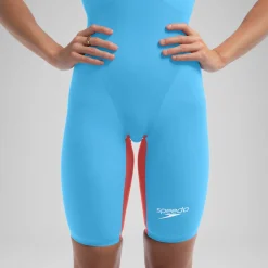 Combinaison partielle à dos fermé - Fastskin LZR Pure Valor 2.0 pour Femmes Bleu/Rouge