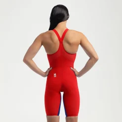 Combinaison partielle dos fermé Femme Fastskin LZR Pure Valor 2.0 Rouge/Bleu