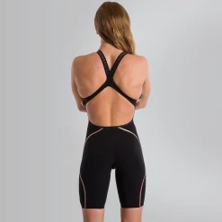 Combinaison partielle Femme LZR Pure Intent dos ouvert noir/doré