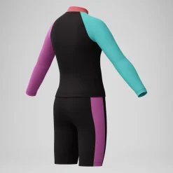 Ensemble haut et boxer de bain Fille Rash noir/rose