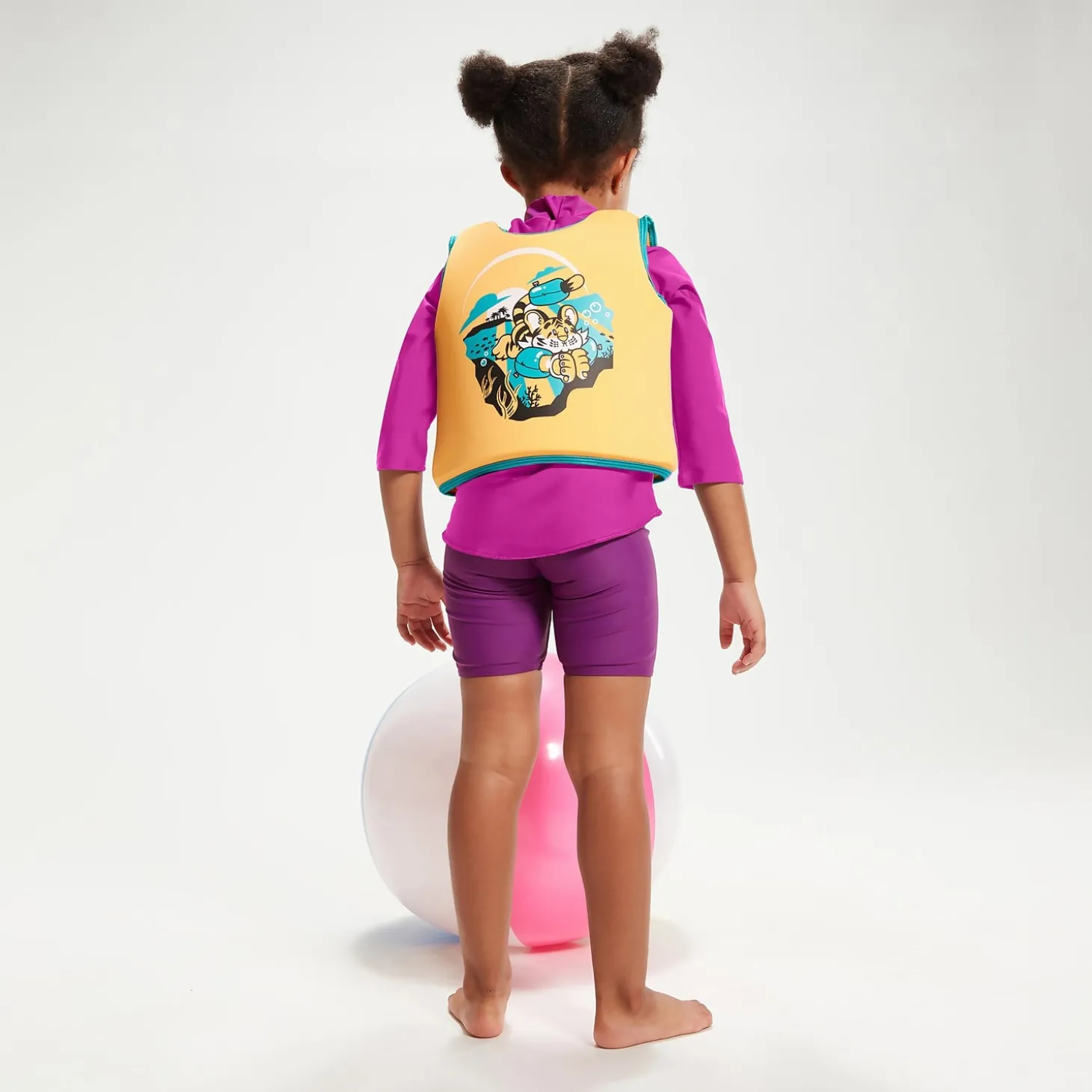 Gilet de flottaison Bébé Learn to Swim Aanadi le bébé tigre du Bengale orange