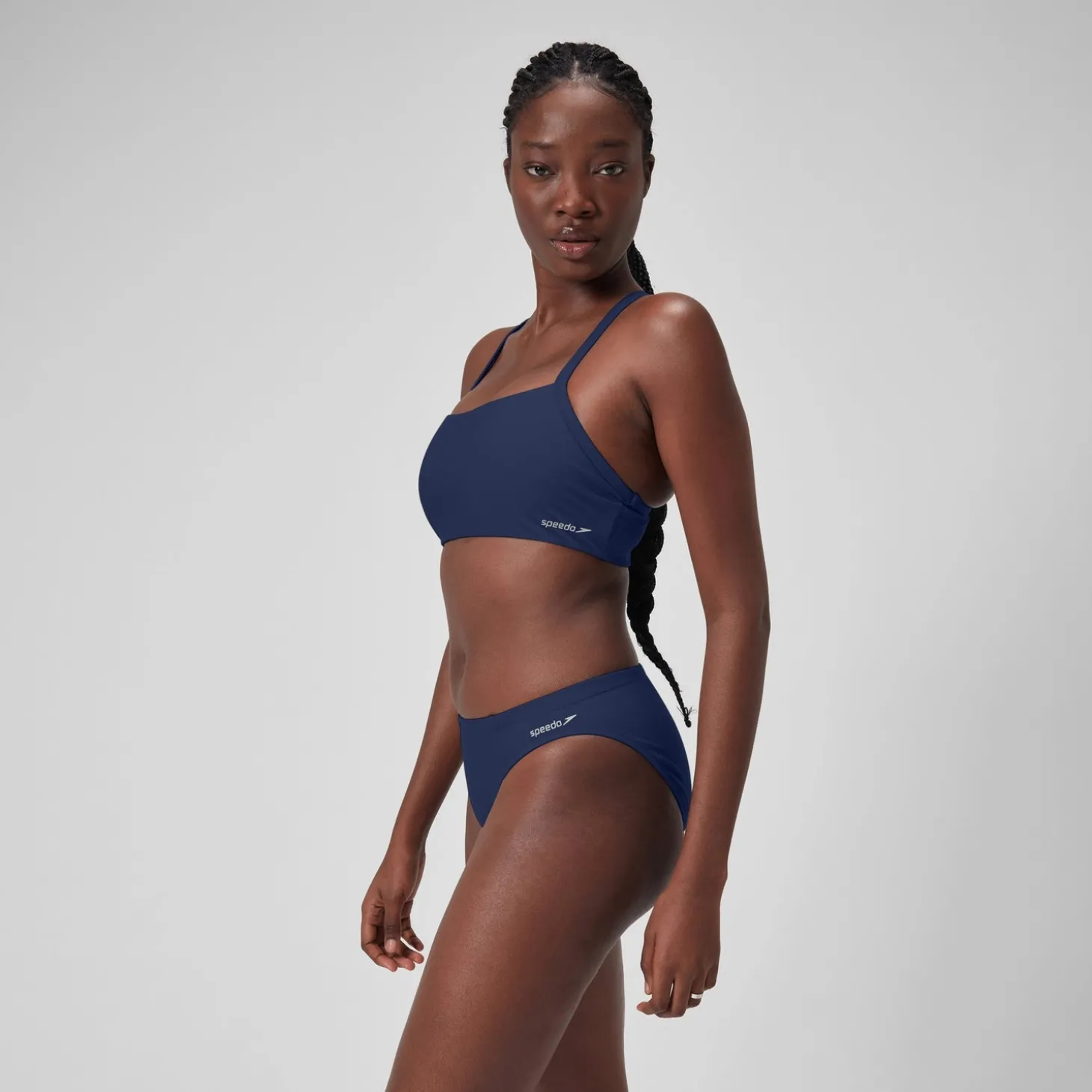 Haut à dos nageur uni pour Femmes Bleu céruléen