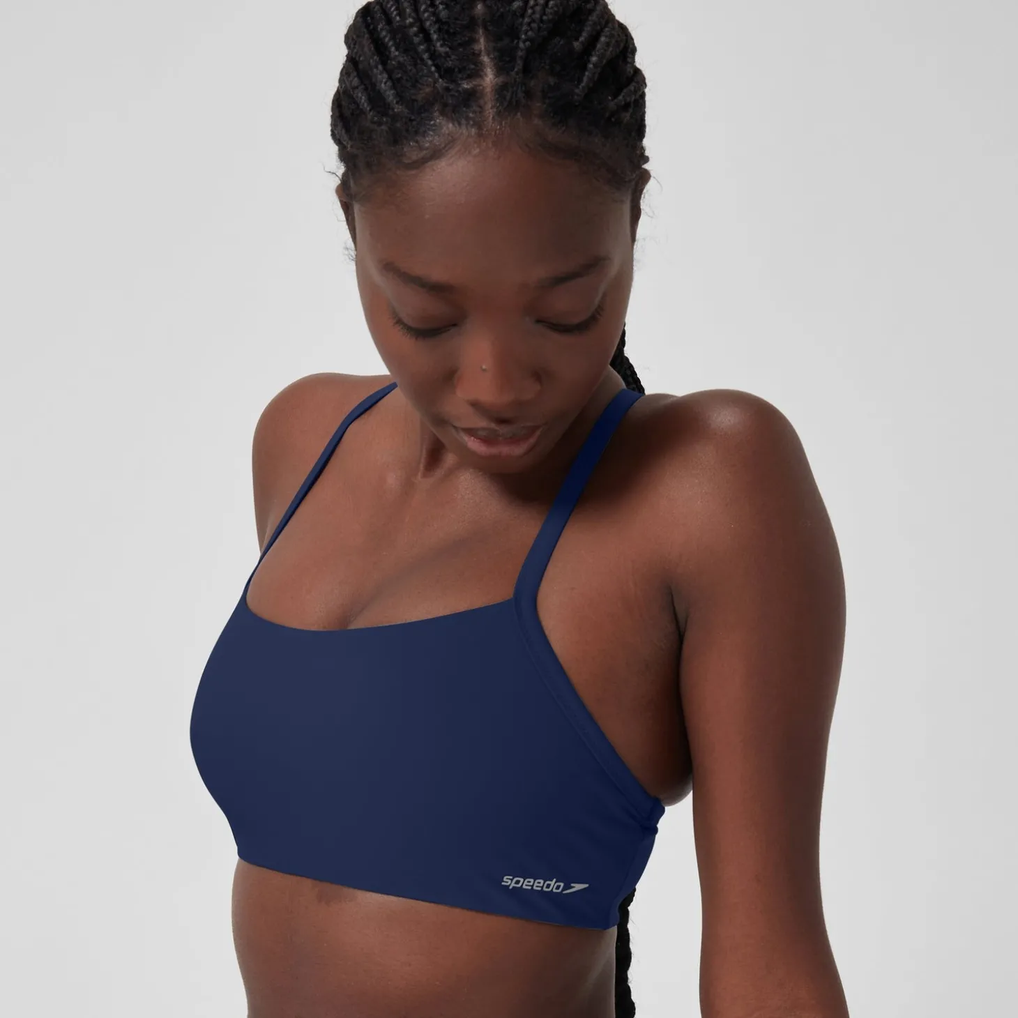 Haut à dos nageur uni pour Femmes Bleu céruléen