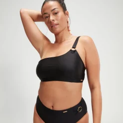 Haut de bikini asymétrique Femme effet galbant noir