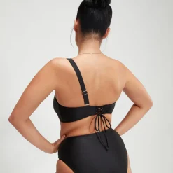 Haut de bikini asymétrique Femme effet galbant noir