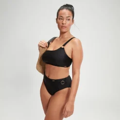 Haut de bikini asymétrique Femme effet galbant noir