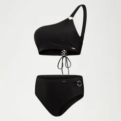 Haut de bikini asymétrique Femme effet galbant noir