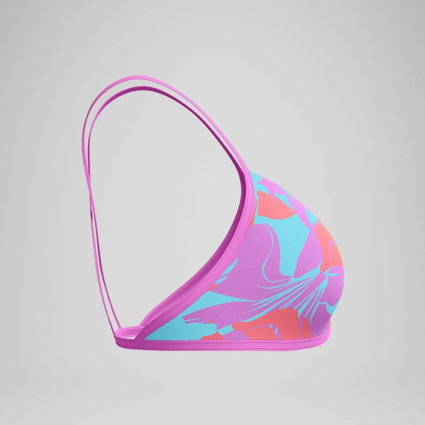 Haut de bikini Femme Club Training Cross Back imprimé rose/vert