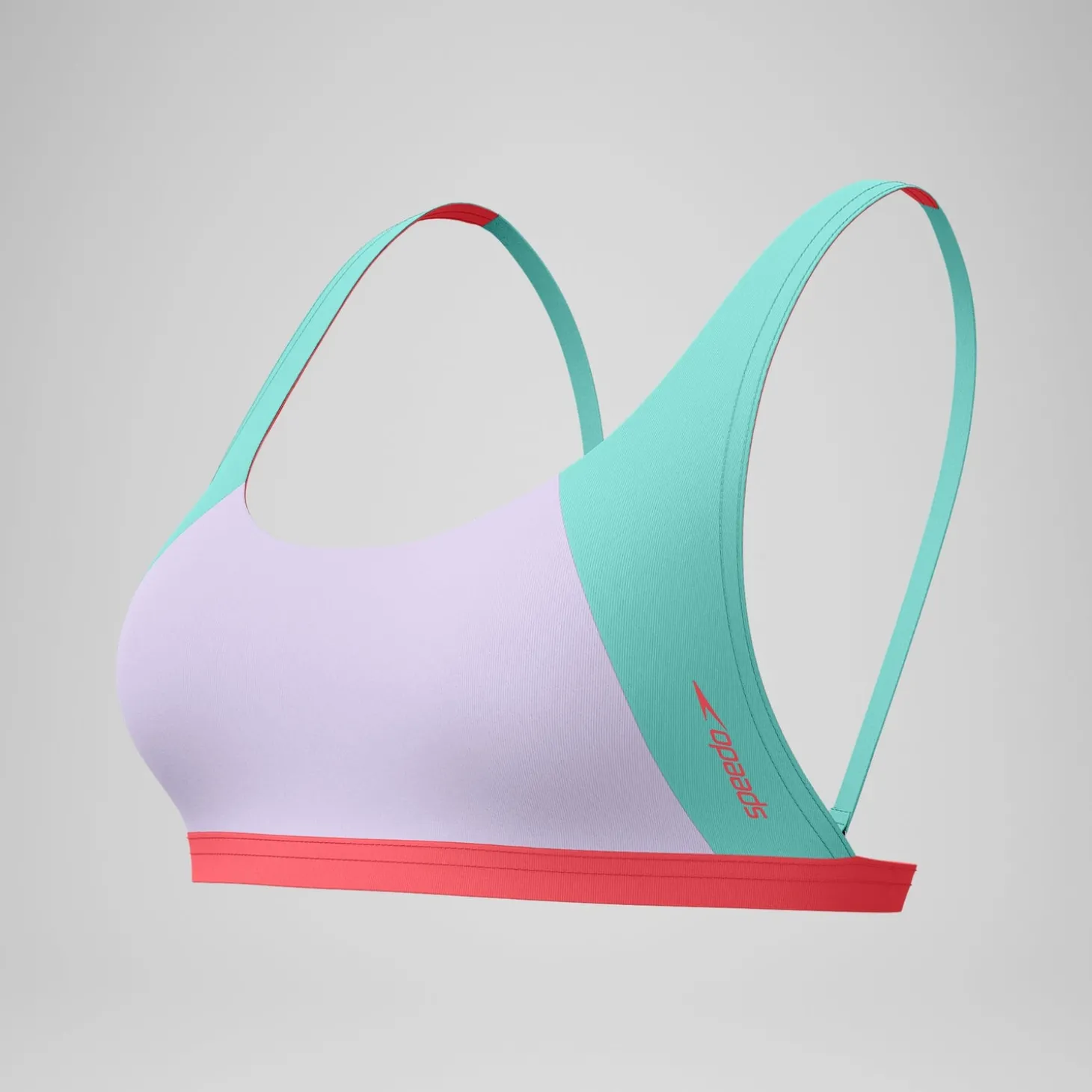 Haut de bikini Femme Colourblock FLU3NTE convertible lilas/vert