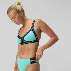 Haut de bikini Femme FLU3NTE Logo Elastic turquoise