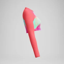 Haut de bikini Femme FLU3NTE à manches longues imprimé rose/corail