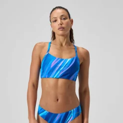 Haut de bikini Femme imprimé bleu/sarcelle