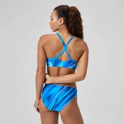 Haut de bikini Femme imprimé bleu/sarcelle