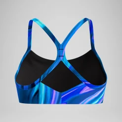 Haut de bikini Femme imprimé bleu/sarcelle