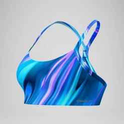 Haut de bikini Femme imprimé bleu/sarcelle