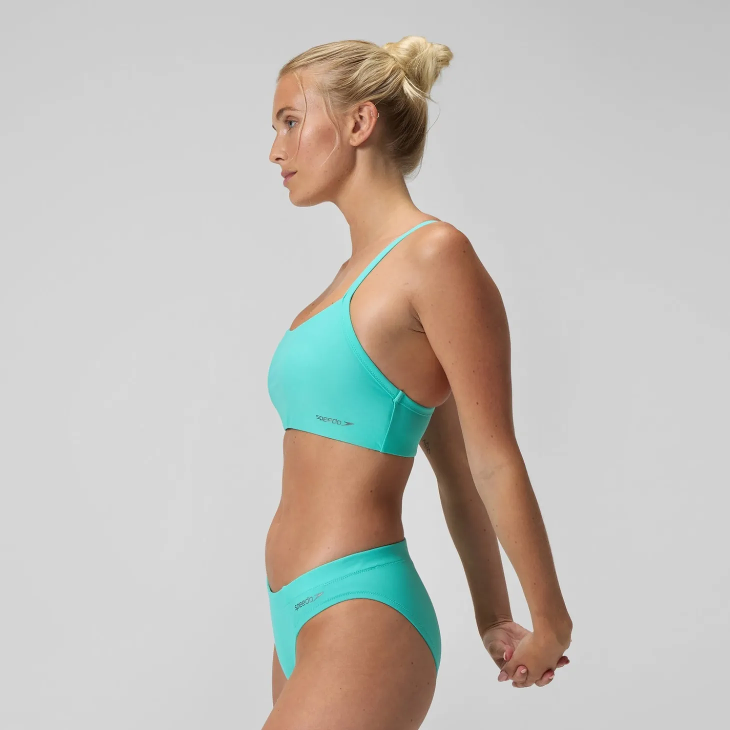 Haut de bikini Femme Solid Racerback turquoise