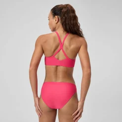 Haut de bikini Femme Solid Racerback rouge