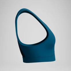 Haut de bikini Femme Solid à col haut avec mesh sarcelle foncé