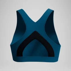 Haut de bikini Femme Solid à col haut avec mesh sarcelle foncé