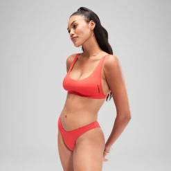 Haut de bikini FLU3NTE convertible uni rouge