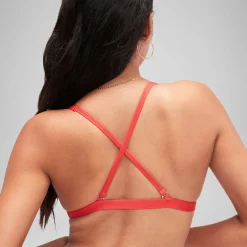 Haut de bikini FLU3NTE convertible uni rouge