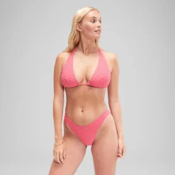 Haut de bikini FLU3NTE triangle en tissu éponge rose
