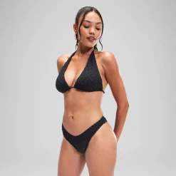 Haut de bikini FLU3NTE triangle en tissu éponge gris