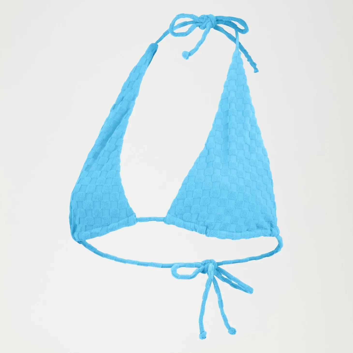 Haut de bikini FLU3NTE triangle en tissu éponge bleu