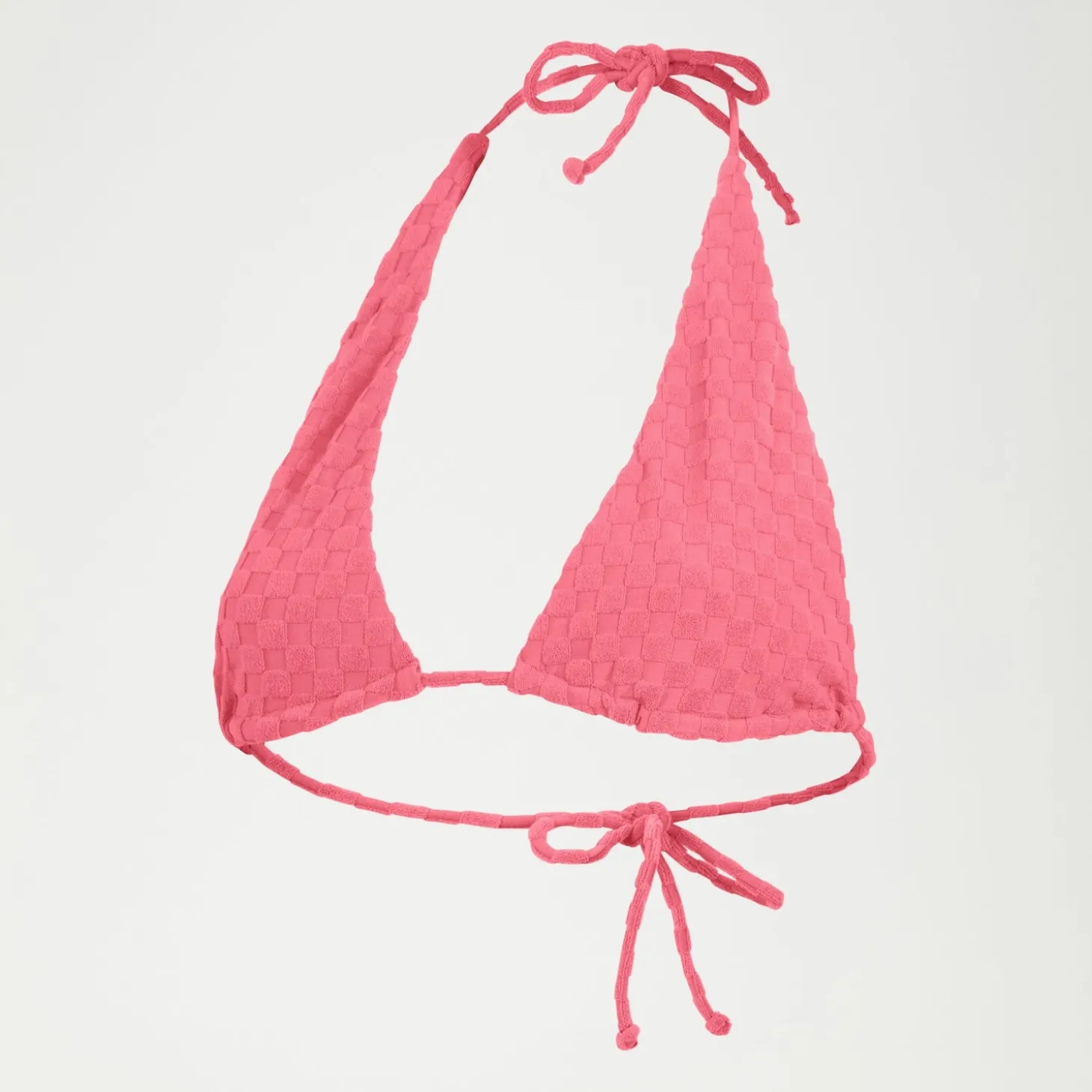 Haut de bikini FLU3NTE triangle en tissu éponge rose
