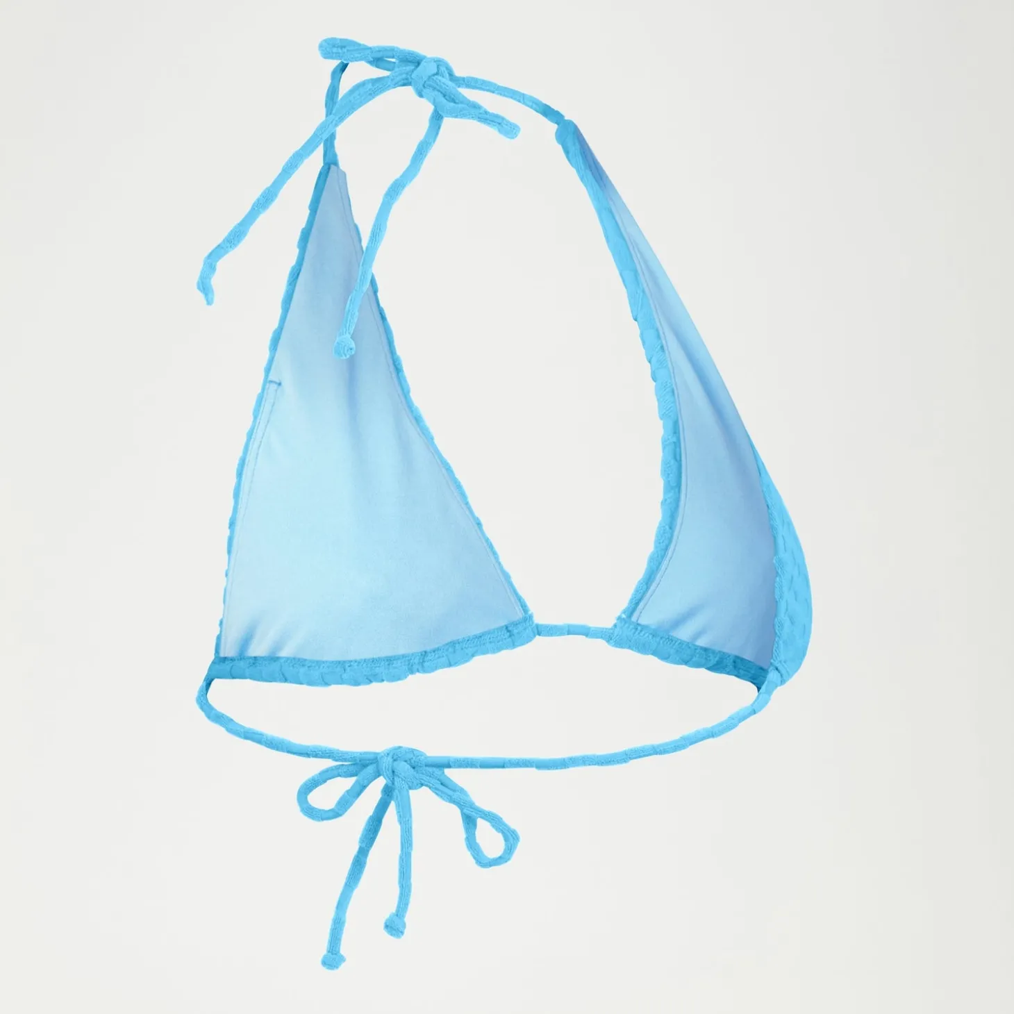 Haut de bikini FLU3NTE triangle en tissu éponge bleu