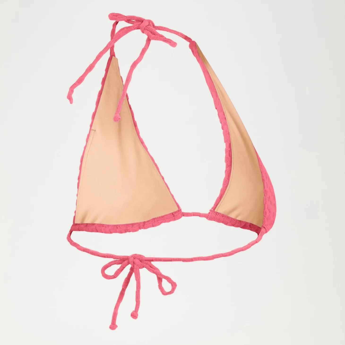 Haut de bikini FLU3NTE triangle en tissu éponge rose