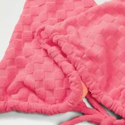 Haut de bikini FLU3NTE triangle en tissu éponge rose