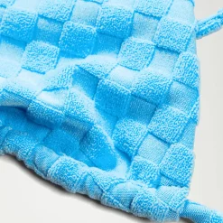 Haut de bikini FLU3NTE triangle en tissu éponge bleu