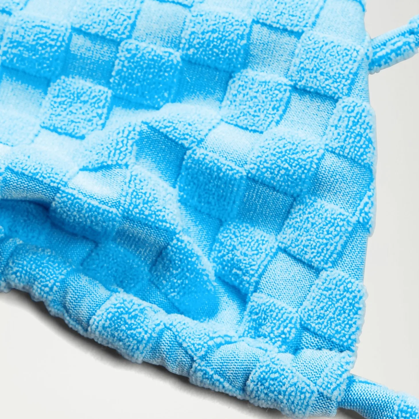 Haut de bikini FLU3NTE triangle en tissu éponge bleu