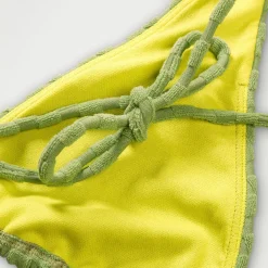Haut de bikini FLU3NTE triangle en tissu éponge vert