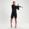 Haut Rash Homme Endurance+ Splice noir/bleu sarcelle