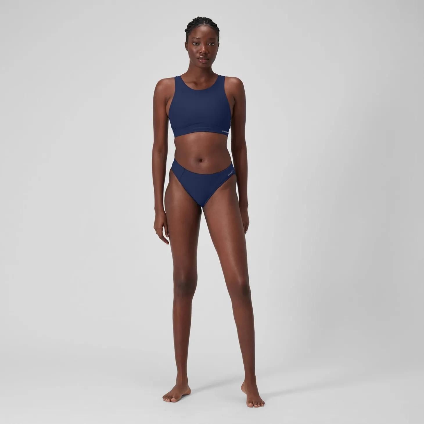 Haut uni à col montant avec maille filet pour Femmes Bleu céruléen