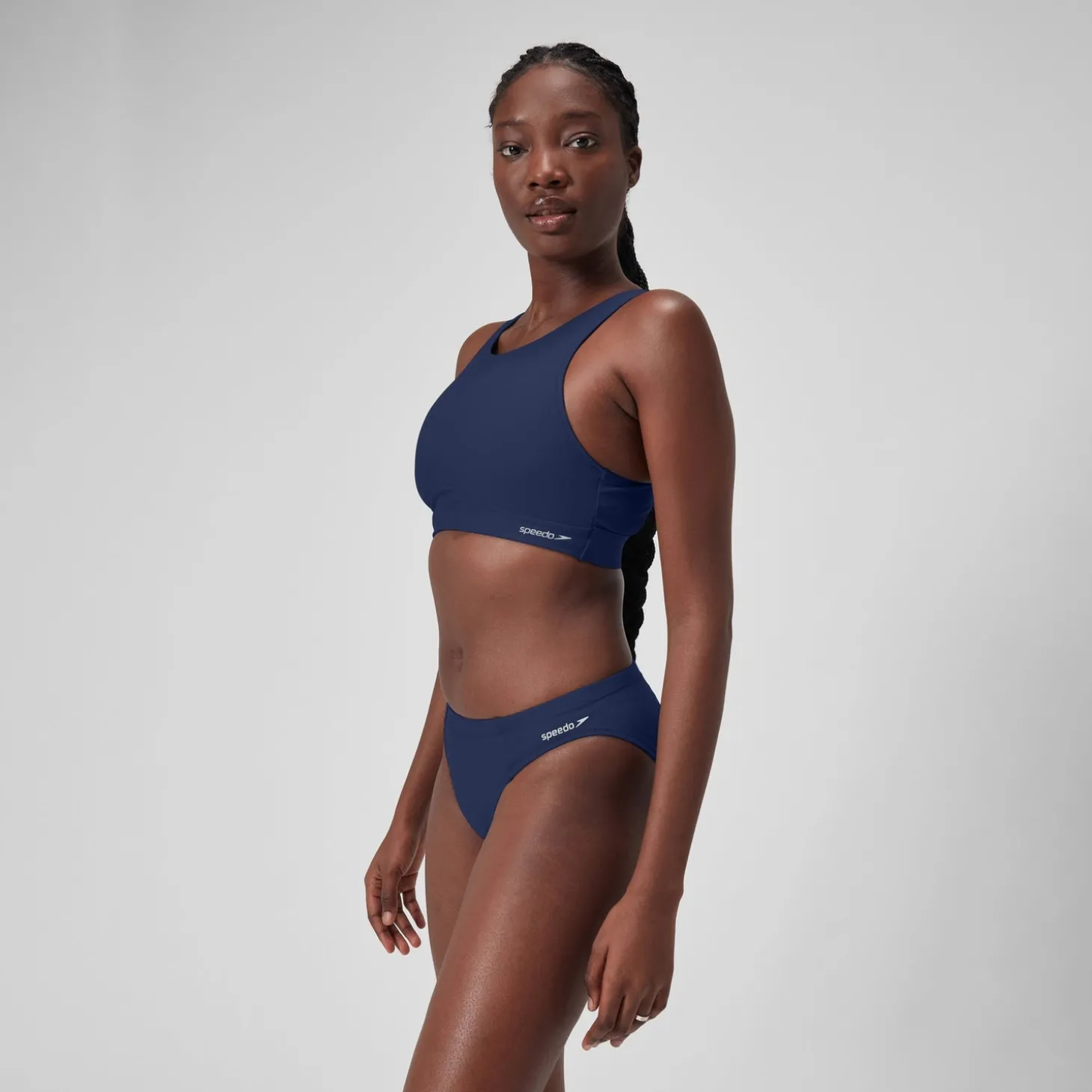 Haut uni à col montant avec maille filet pour Femmes Bleu céruléen